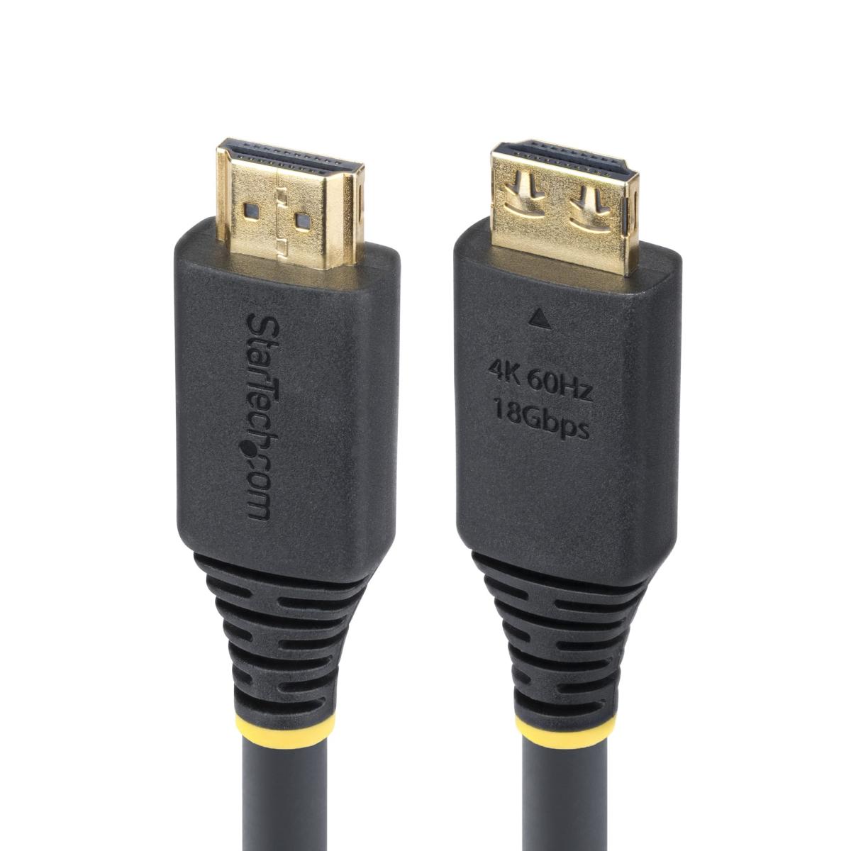 StarTech.com 20ft (6.1m) High Speed HDMI Cable with Gripping Connectors, 4K 60Hz/1440p 144Hz, HDR10/HDCP 2.2/ARC, 18Gbps, UHD HDMI 2.0 Cord for TV/Monitor/Display, TPE Jacket
