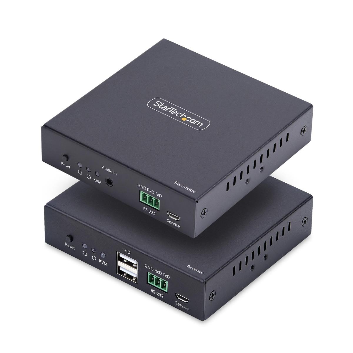 StarTech.com HDMI KVM Extender Over IP Network, 4K 60Hz, Driverless, HDMI and USB Over Ethernet/CAT6, AVoIP, Transmitter and Receiver Kit, Includes Mounting Kits