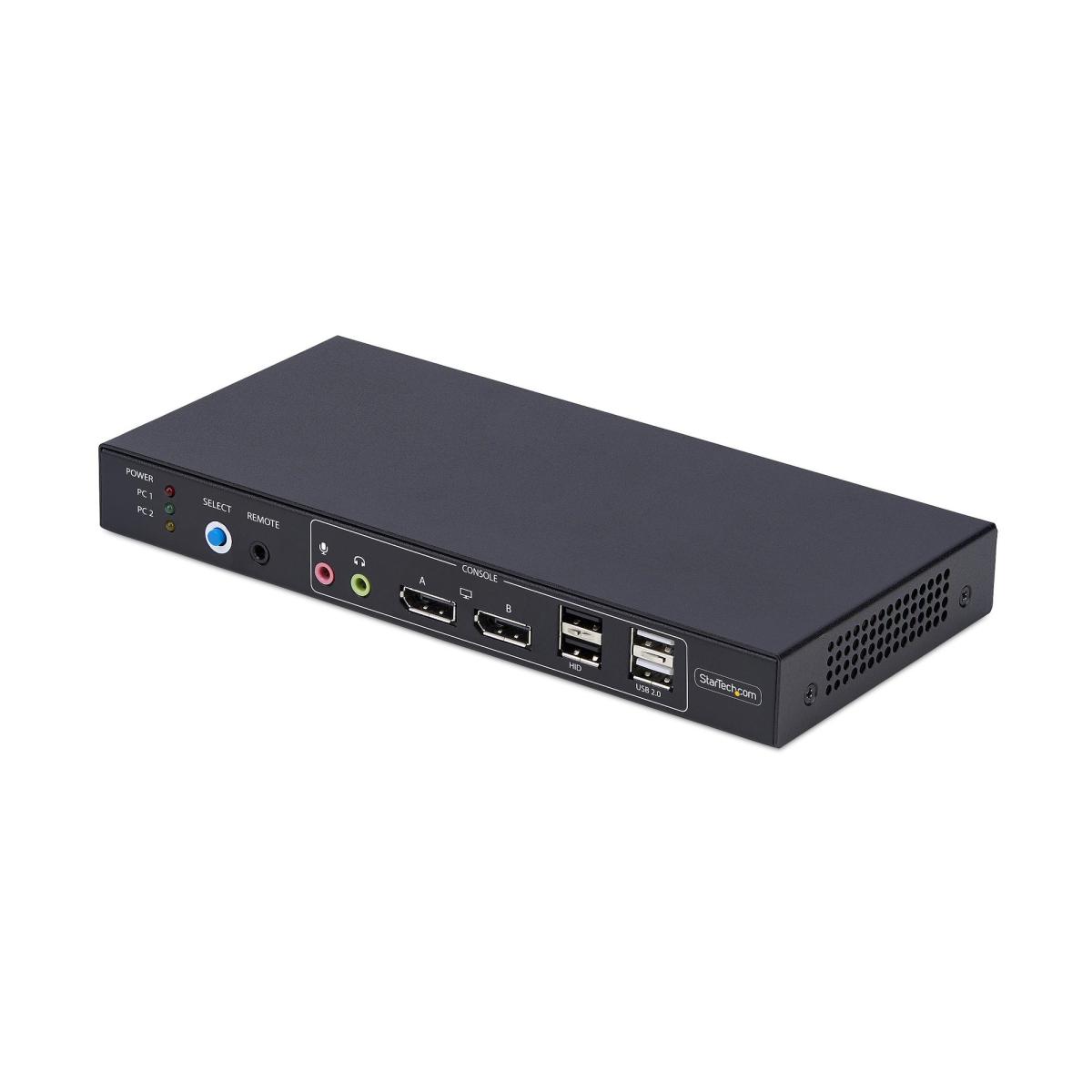 StarTech.com 2-Port Dual-Monitor DisplayPort KVM Switch with Dual View Video Matrix, 4K 60Hz, 4x USB Hub Ports, Hotkey Switching, DP 1.2 Matrix KVM, TAA Compliant