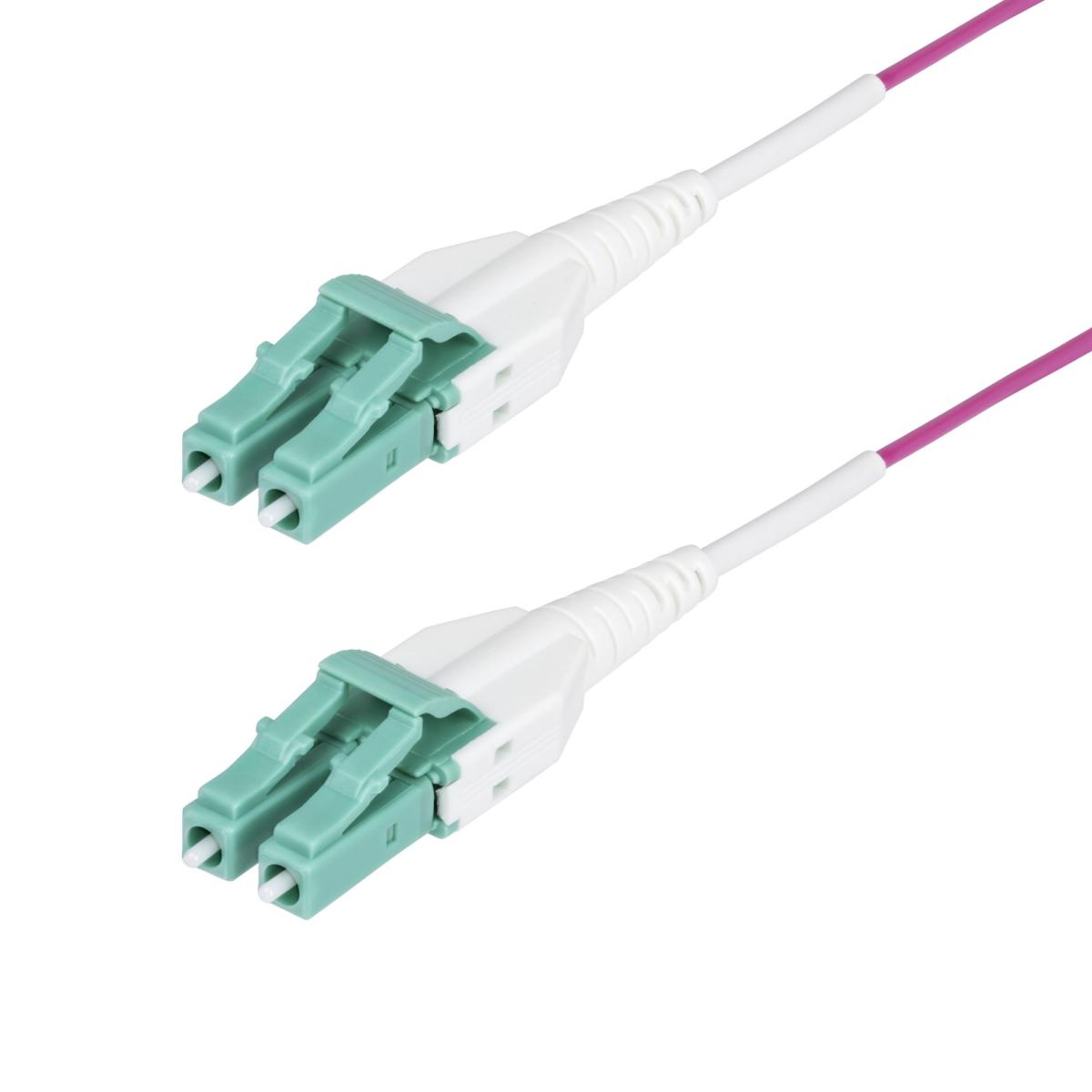 StarTech.com 2m (6ft) LC to LC (UPC) OM4 Multimode Fiber Optic Cable, Erika Violet, 50/125µm, 40G/100G, LOMMF/VCSEL, Uniboot Fiber Jumper Cord, OFNR Riser Rated