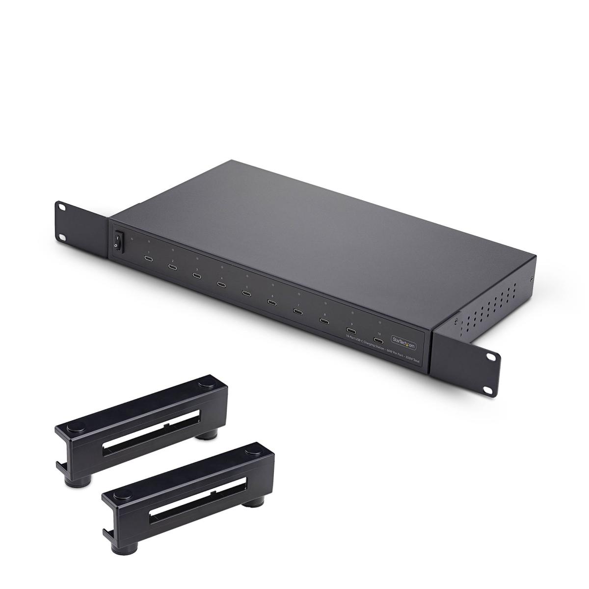 StarTech.com 10-Port USB-C Charging Hub, 60W Per Port, 350W Total Power, Multiport Charger Block / Station, TAA Compliant