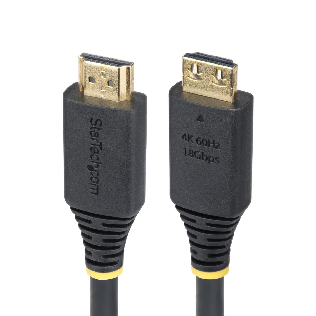 StarTech.com 1m (3ft) High Speed HDMI Cable with Gripping Connectors, 4K 60Hz/1440p 144Hz, HDR10/HDCP 2.2/ARC, 18Gbps, UHD HDMI Cord for TV/Monitor/Display, TPE Jacket