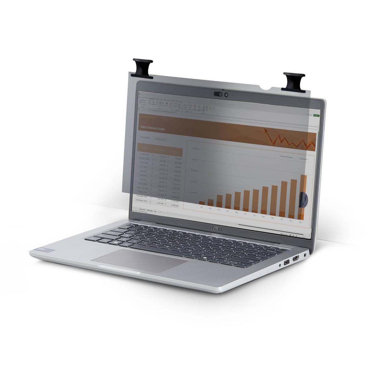 StarTech.com 16-inch 16:10 Bright Privacy Screen Filter with Touch, Flip-Over, 75% Light Transmittance, Anti-Glare Privacy Filter, +/- 30 Deg. View Angle