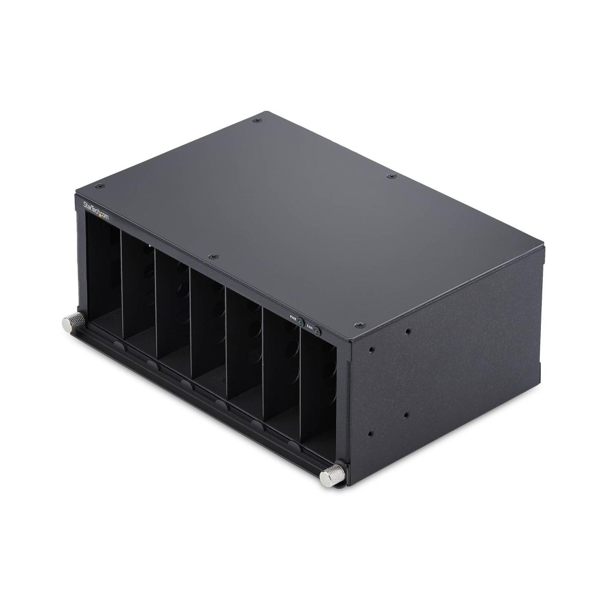 StarTech.com 7-Slot Unmanaged Media Converter Chassis for MCM Media Converter Series, Full Power Isolation, Active Cooling, 10in Rackmount, TAA Compliant