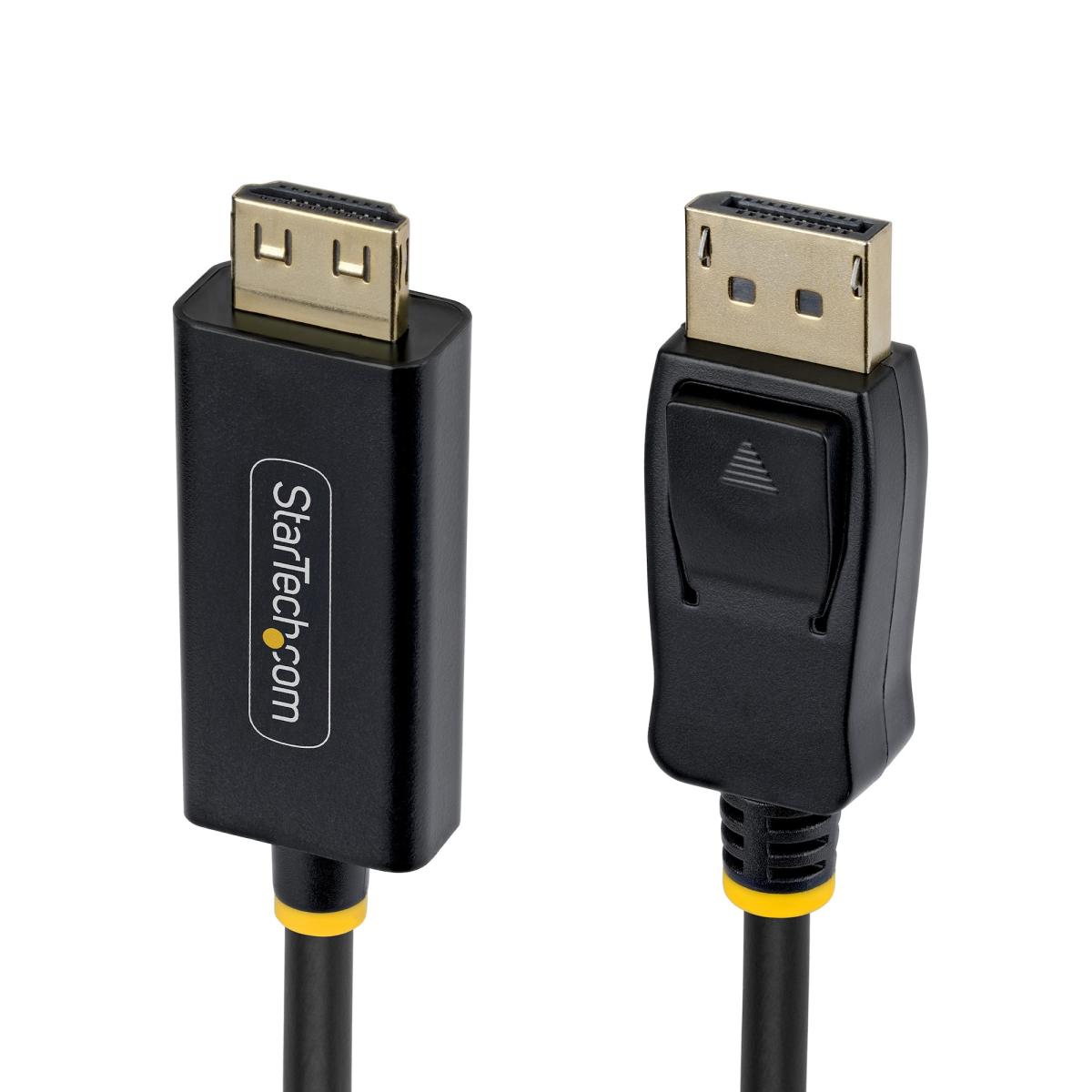 StarTech.com 3m DisplayPort to HDMI Adapter Cable with Gripping Connectors, 4K 60Hz, HDR, Uni-Directional DP to HDMI Video Converter, DP Desktop to HDMI Monitor