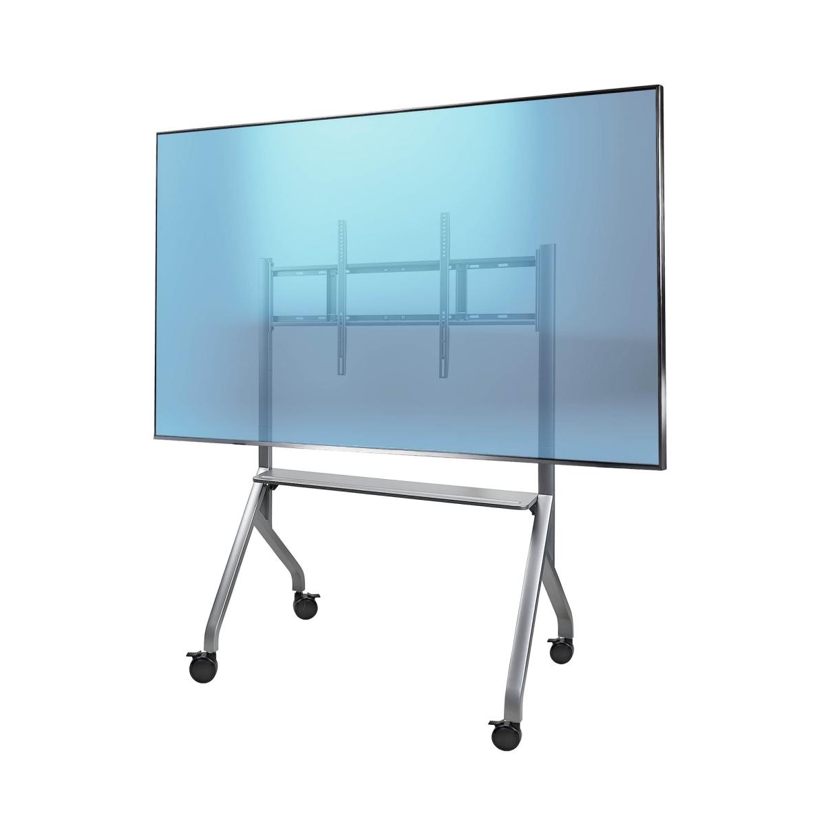 StarTech.com Easel-Style TV Cart for up to 100-inch and 220lb / 100kg Displays, Height Adjustable Rolling / Mobile Stand, 3" Lockable Wheels for Easy Transport