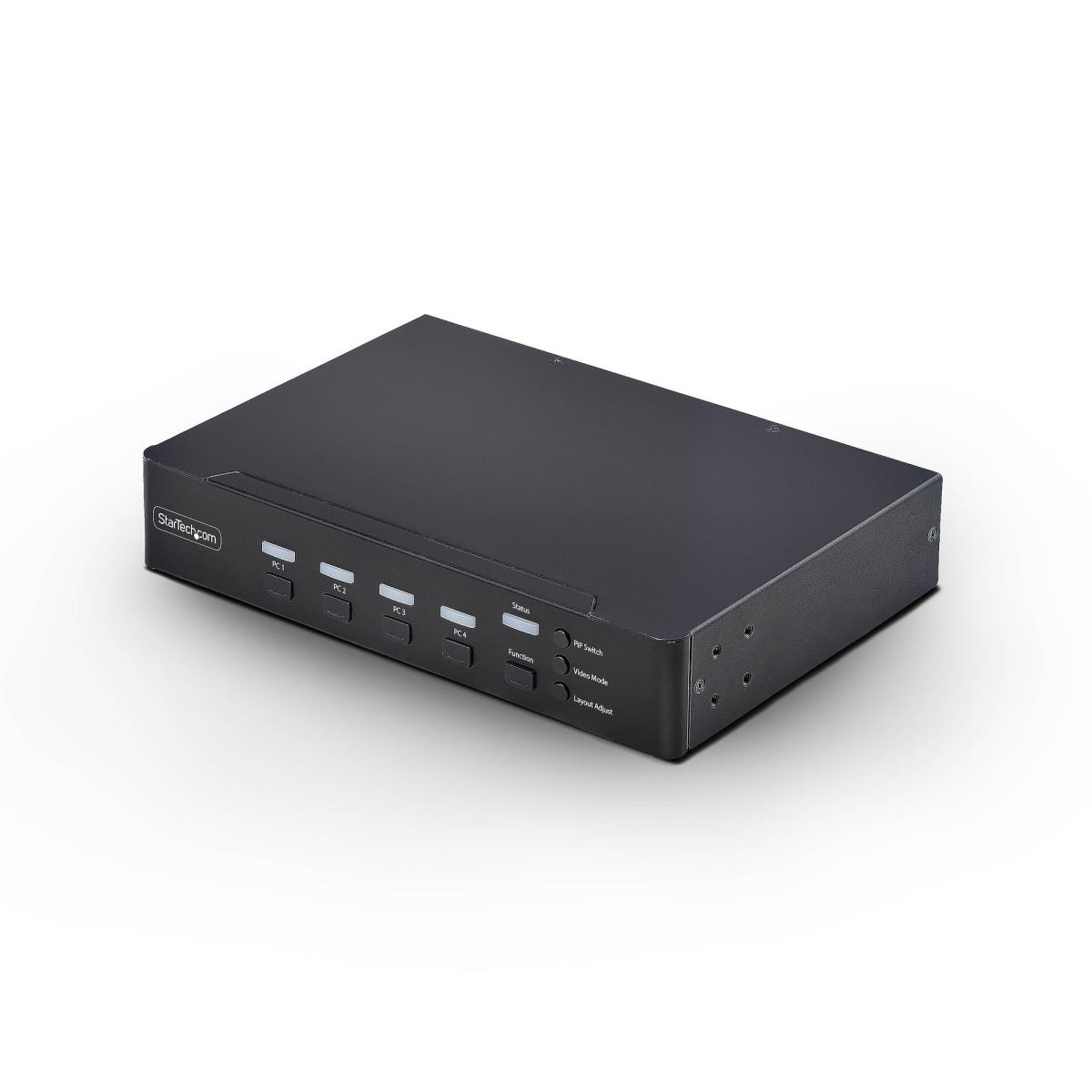 StarTech.com 4-Port DisplayPort KVM Switch with Mouse Roaming and Multi-View / Picture-in-Picture, 4K 60Hz, USB 3.0 (5Gbps) Hub, Hotkey Control, TAA Compliant