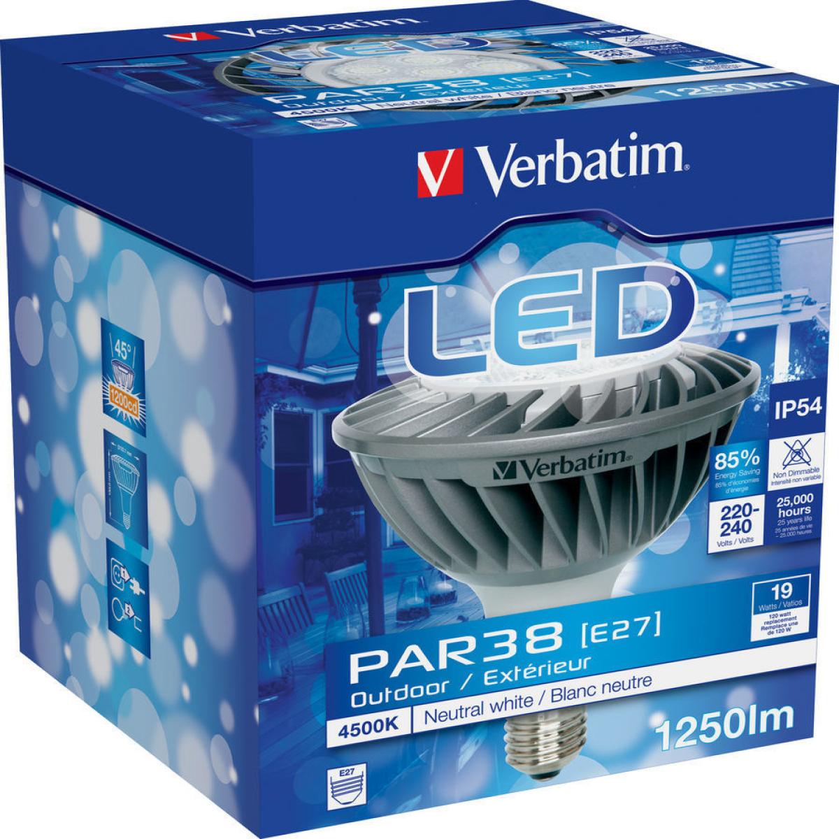 Verbatim PAR38 LED bulb Neutral white 4500 K 19 W E27