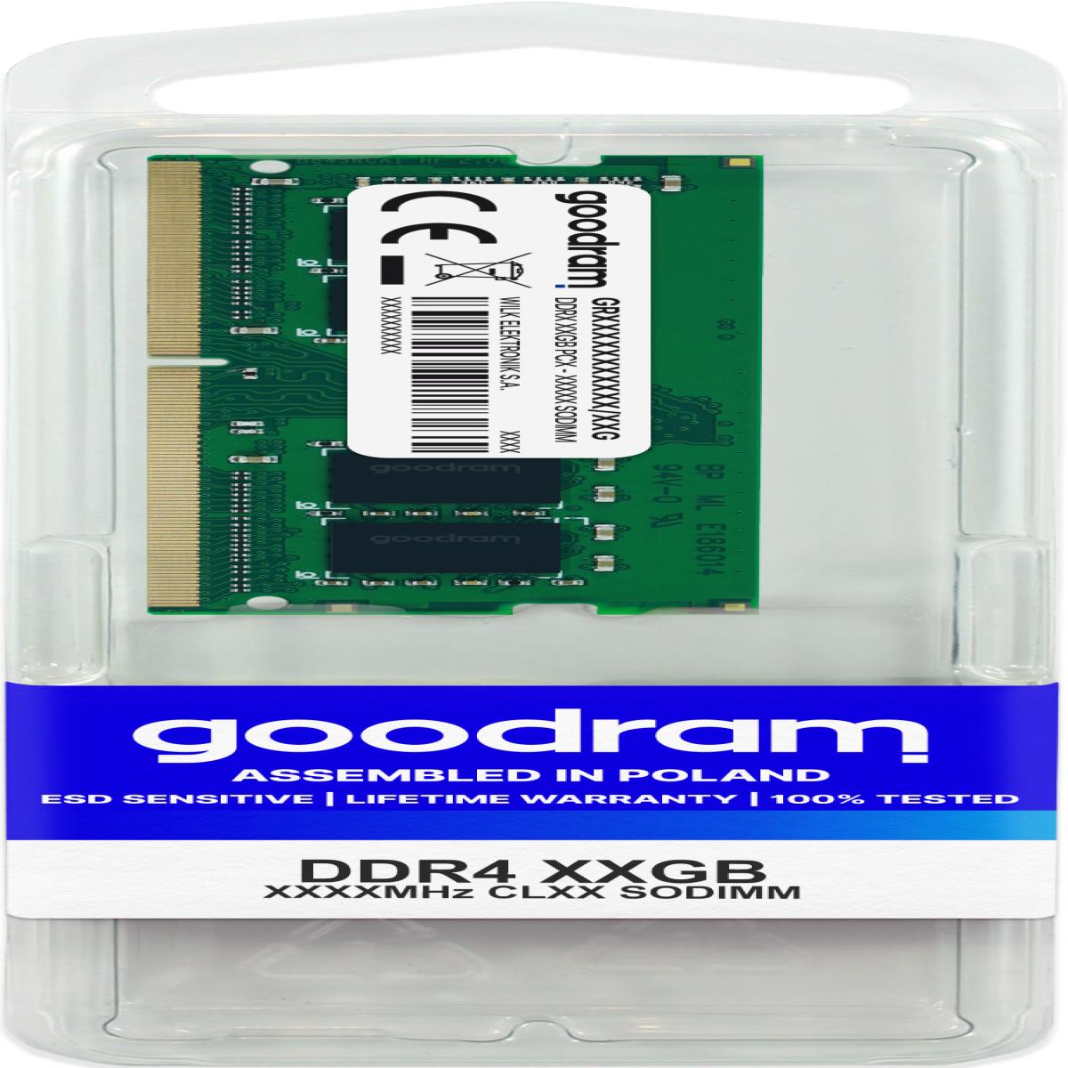 Goodram GR2666S464L19/16G memory module 16 GB 1 x 16 GB DDR4 260-pin SO-DIMM