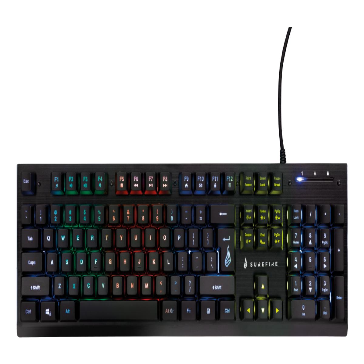 SureFire KingPin X2 keyboard Gaming USB QWERTY US English Black, Metallic