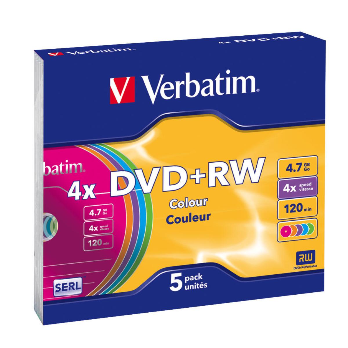 Verbatim DVD+RW Colours 4.7 GB 5 pc(s)