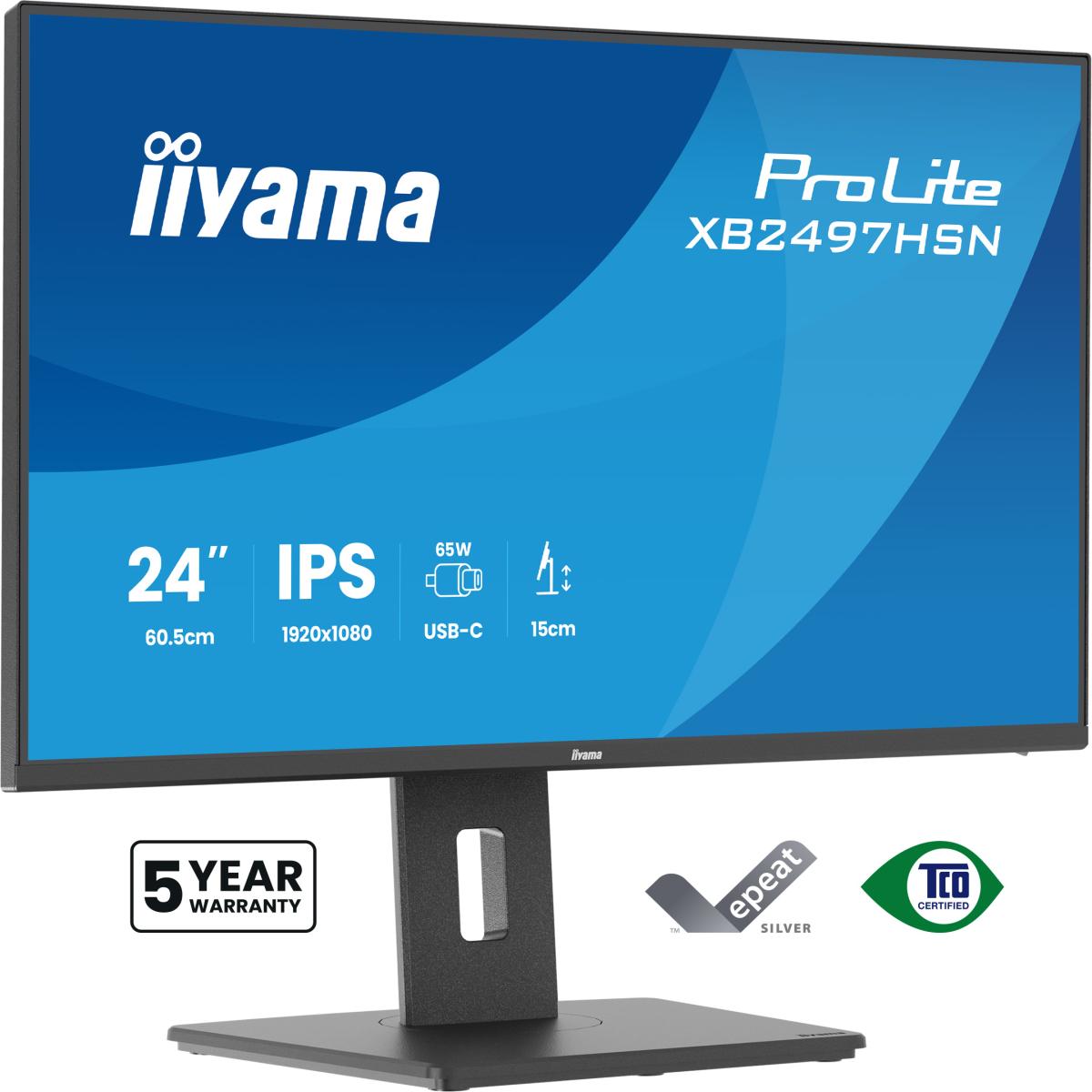 iiyama ProLite XB2497HSN-B1 computer monitor 60.5 cm (23.8") 1920 x 1080 pixels Full HD LED Black