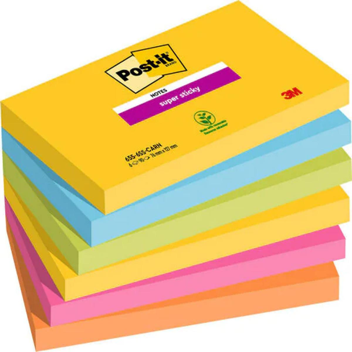 3M 7100242804 note paper Rectangle Blue, Green, Orange, Pink, Yellow 90 sheets Self-adhesive