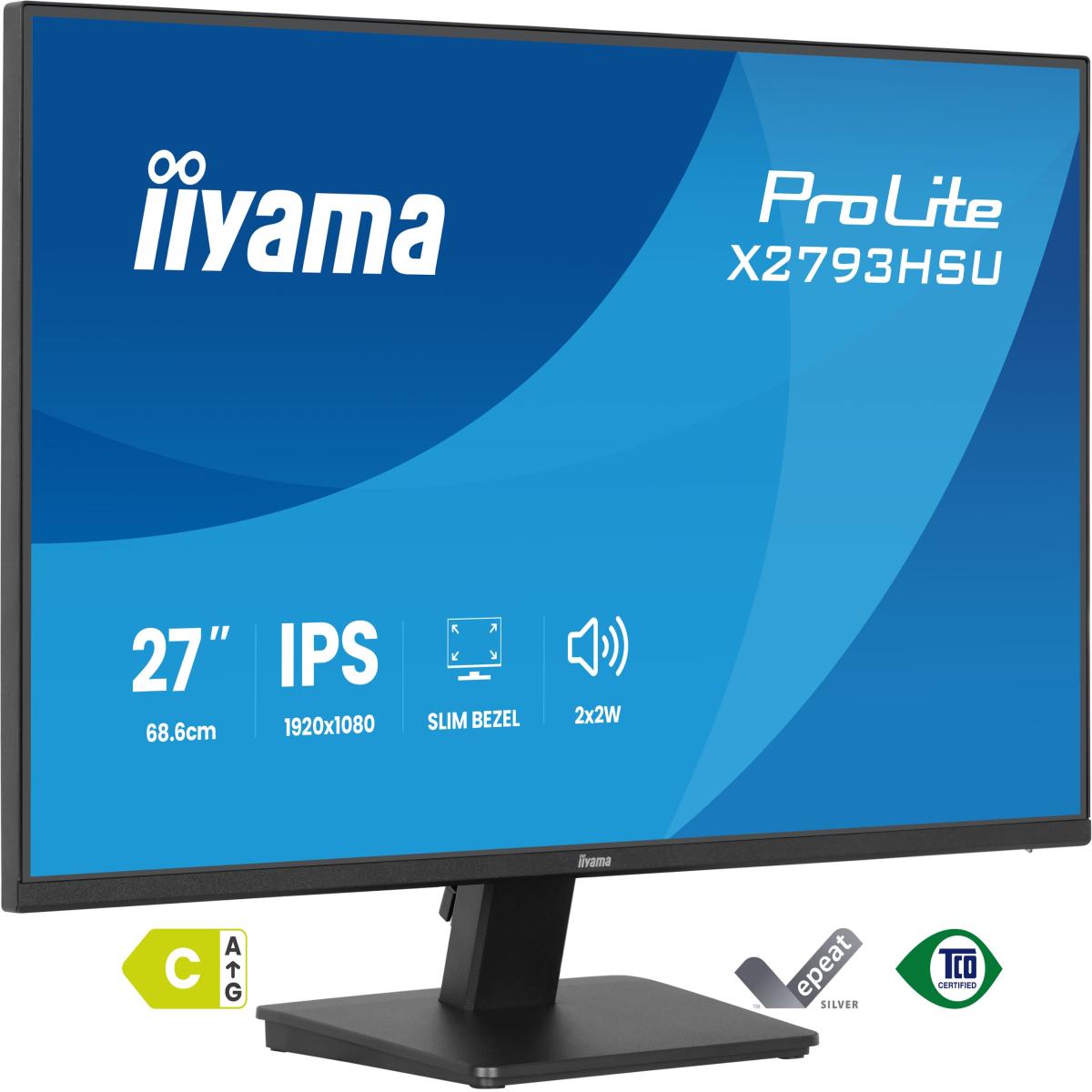 iiyama ProLite X2793HSU-B1 computer monitor 68.6 cm (27") 1920 x 1080 pixels Full HD LED Black