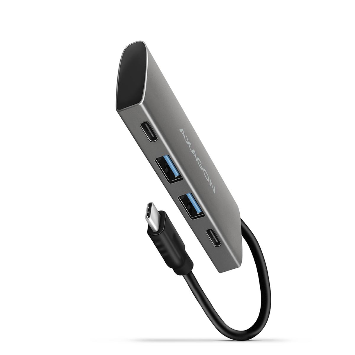 Axagon HMC-4G2 USB 3.2 Gen 2 10 Gbps hub, 2x USB-A, 2x USB-C, 13cm USB-C cable