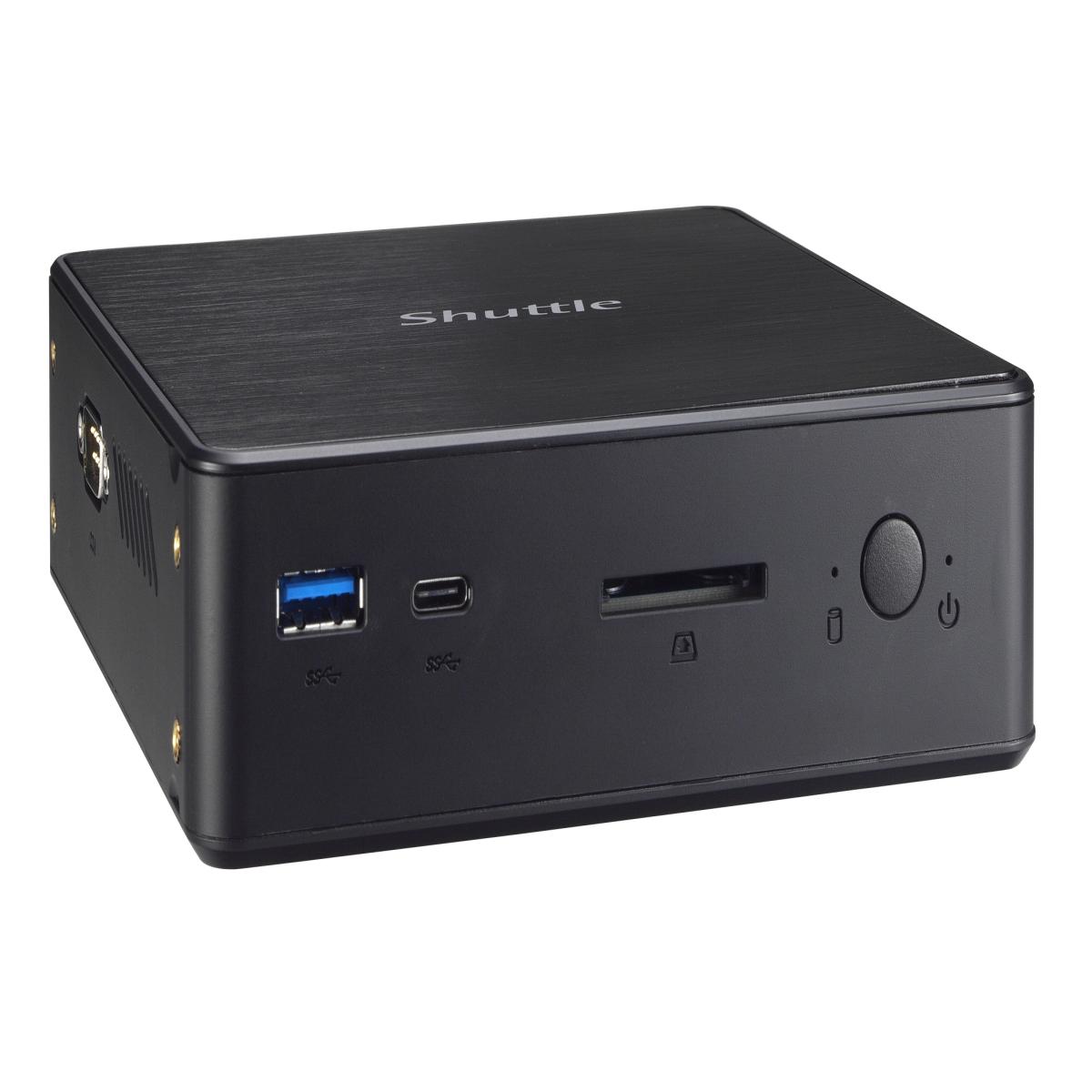 Shuttle Nano PC NC10U3 , Intel i3-8145U, 1x HDMI, 1x DP, 1x 2.5" bay, 1x M.2, 1x LAN, 1x COM, Wifi, 24/7 permanent operation, incl. VESA & Stand