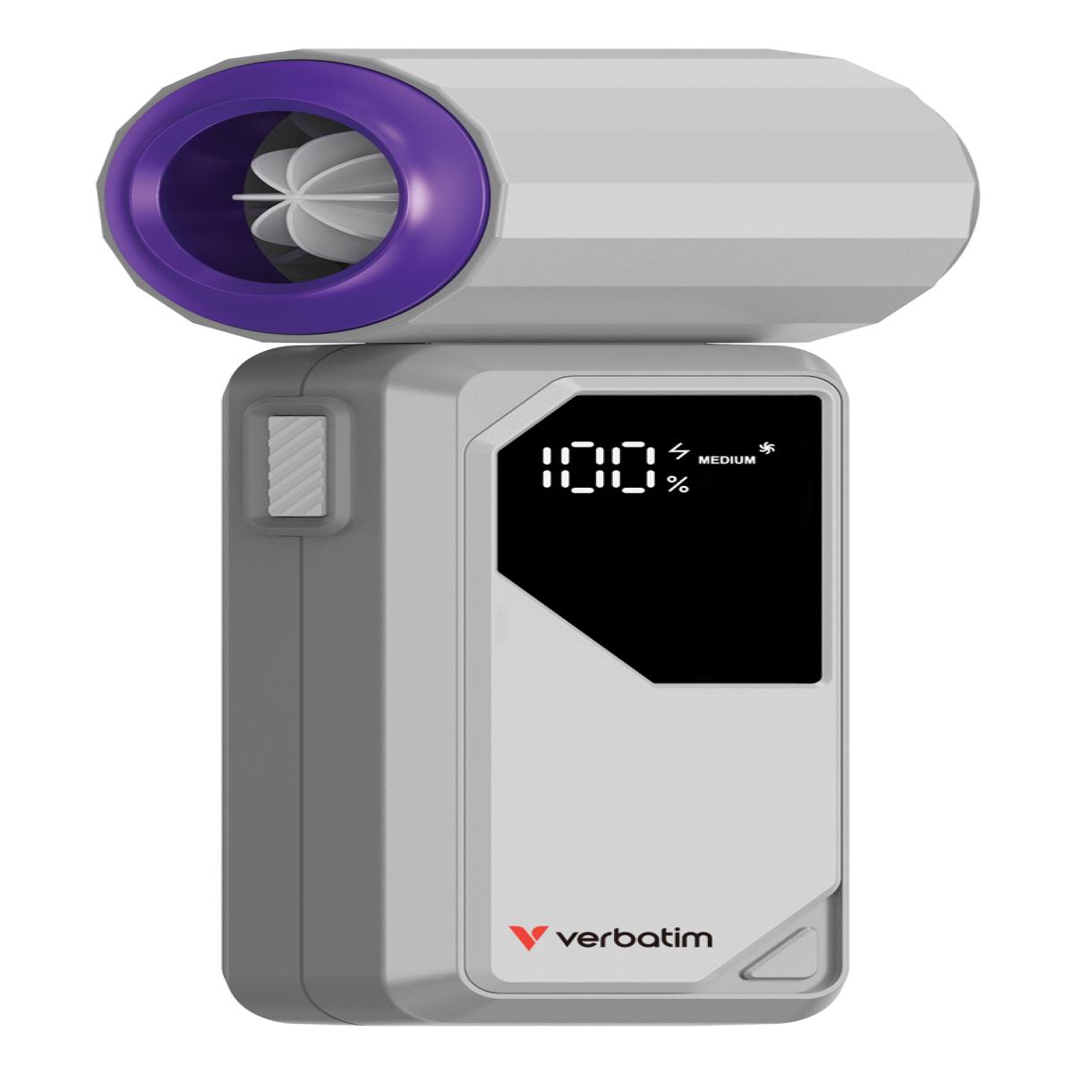 Verbatim Cool’n’Go AirJet Handheld Fan Grey/Purple