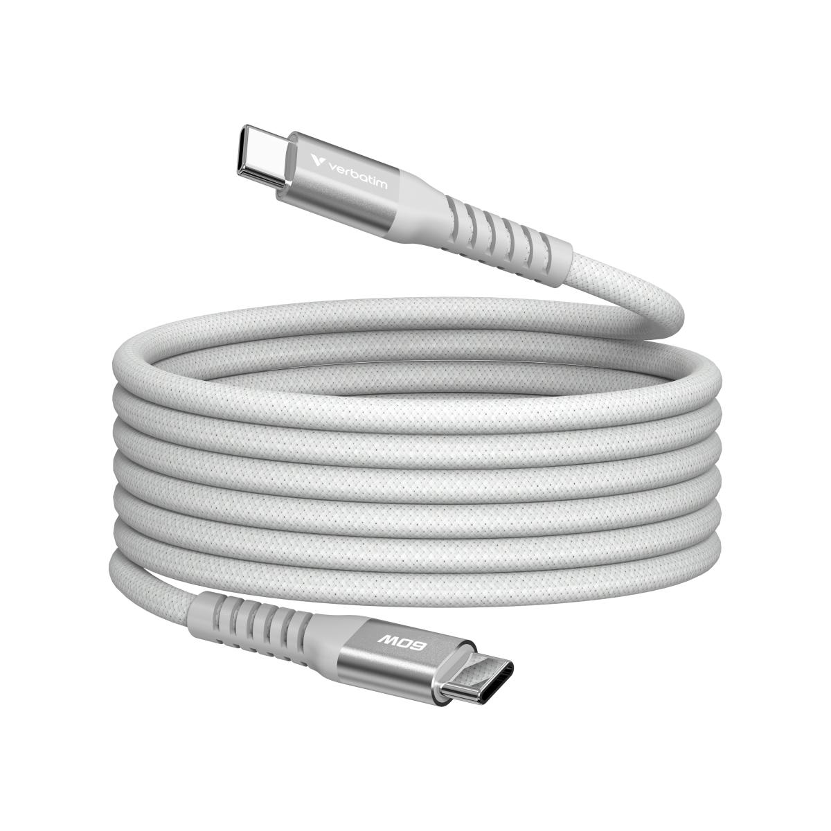 Verbatim Sync & Charge Magnetic Cable - 60W USB-C to USB-C 120 cm Grey