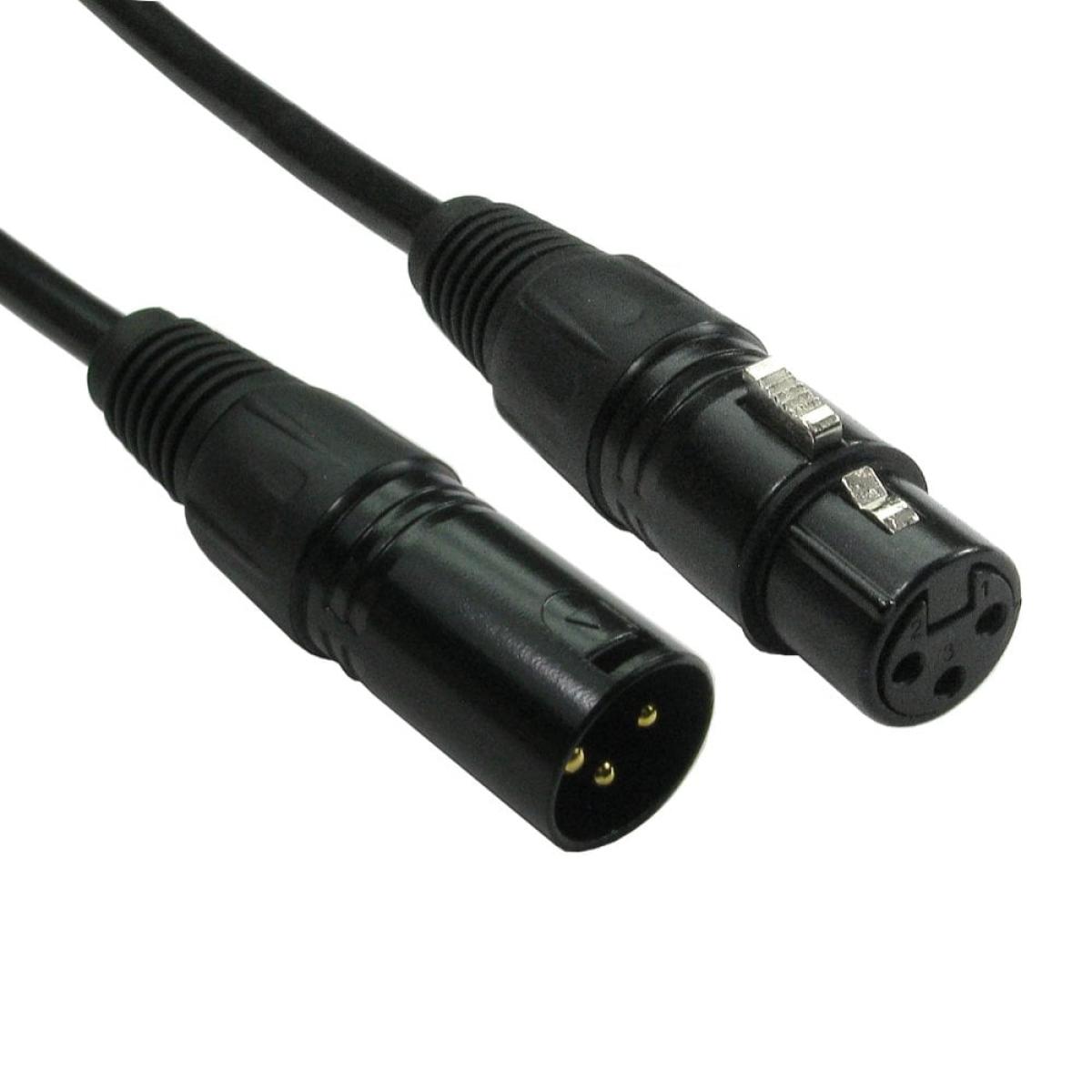 CDL 0.5m 3 Pin XLR M to F Blk