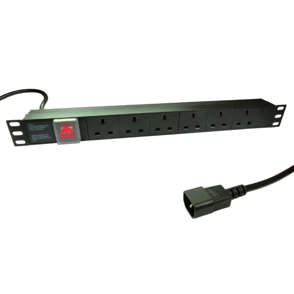 CDL 6 WAY UK SOCKET HORIZONTAL 1U PDU