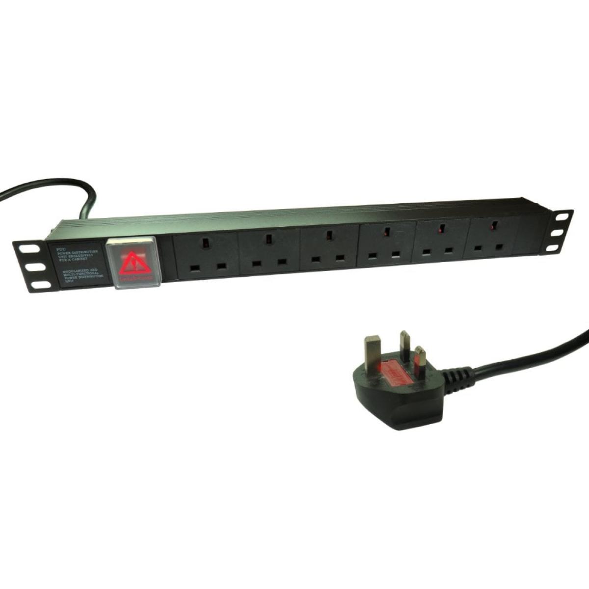 CDL 6 WAY UK SOCKET HORIZONTAL 1U PDU