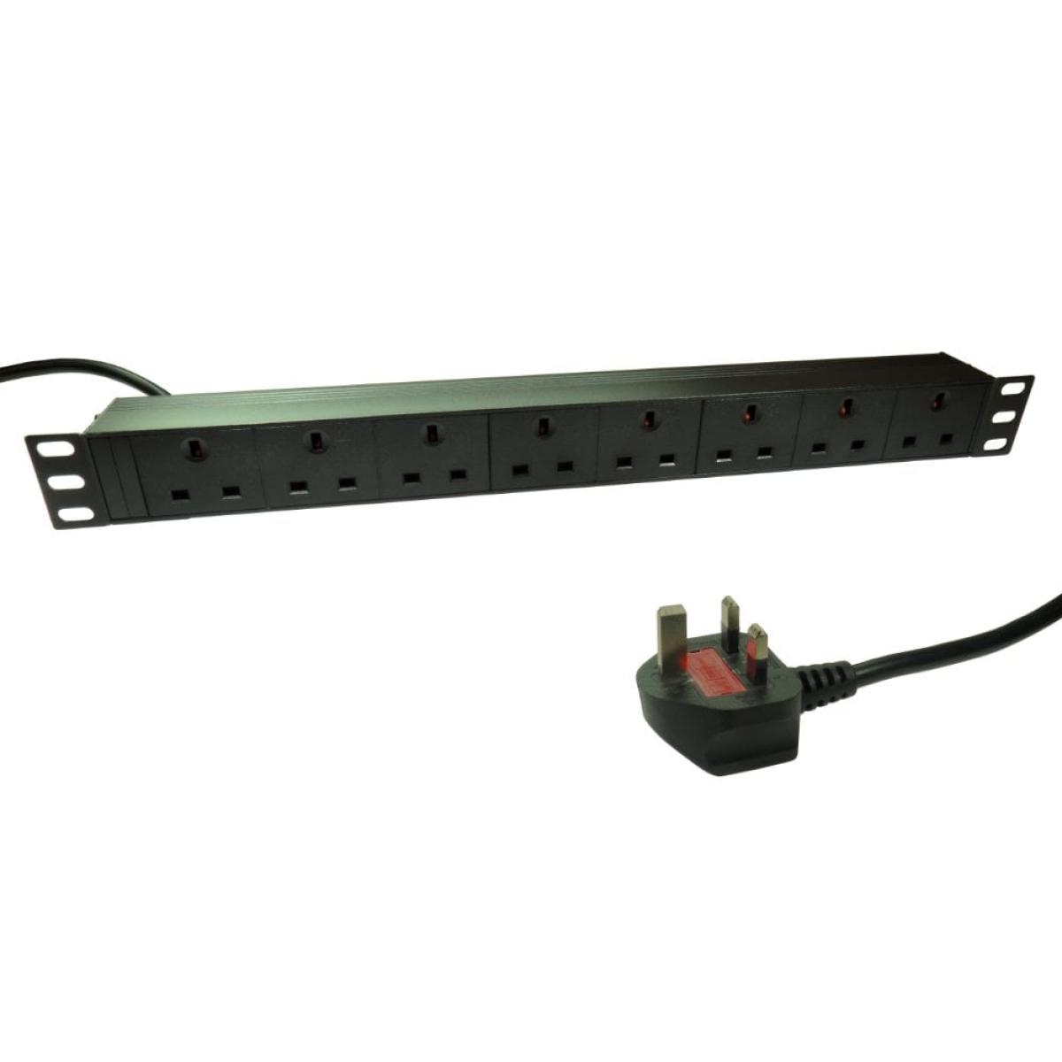 CDL 8 WAY UK SOCKET HORIZONTAL 1U PDU