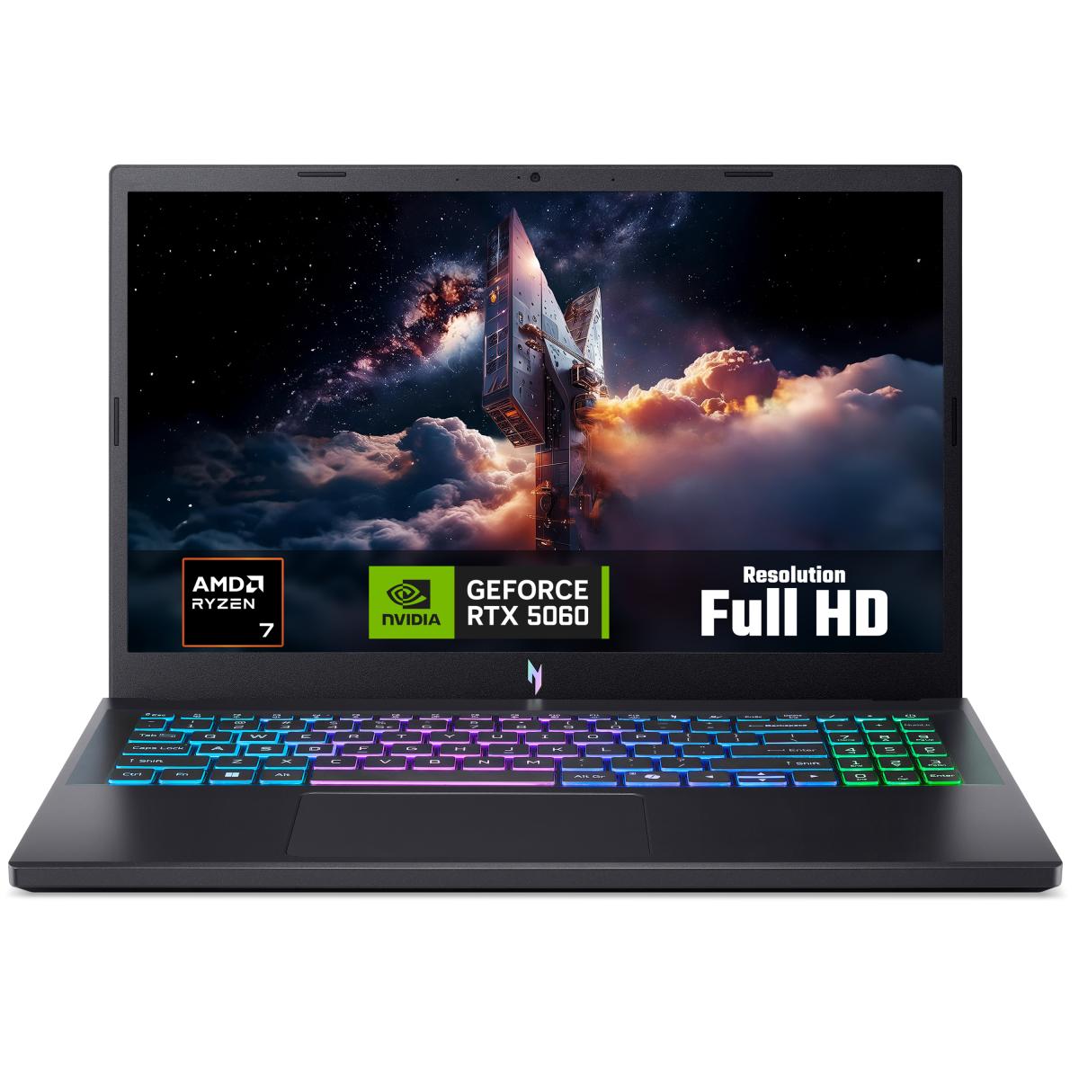 Acer Nitro V 15 V15 (ANV15-A31) gaming laptop - AMD Ryzen 7 170, NVIDIA RTX 5060, 15.6" 165Hz Full HD (1920x1080), 16GB DDR5, 512GB SSD