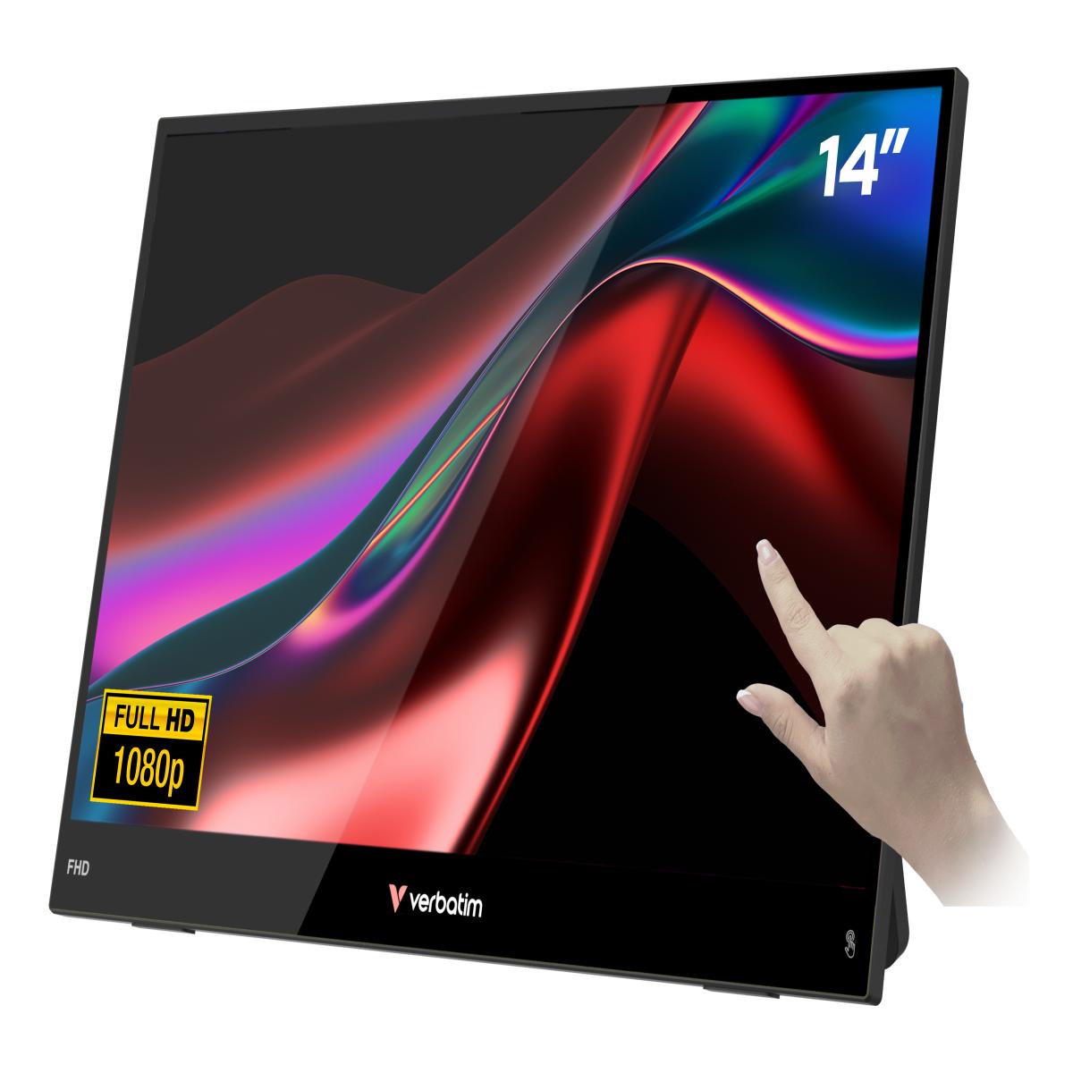 Verbatim Portable 14" FHD Touch Monitor LIGHT Portable monitor Black 14" LCD 1920 x 1080 pixels