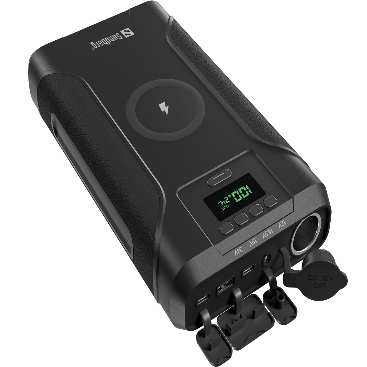 Sandberg Survivor Powerbank 7in1 76800 Lithium-Ion (Li-Ion) 76800 mAh Wireless charging Black