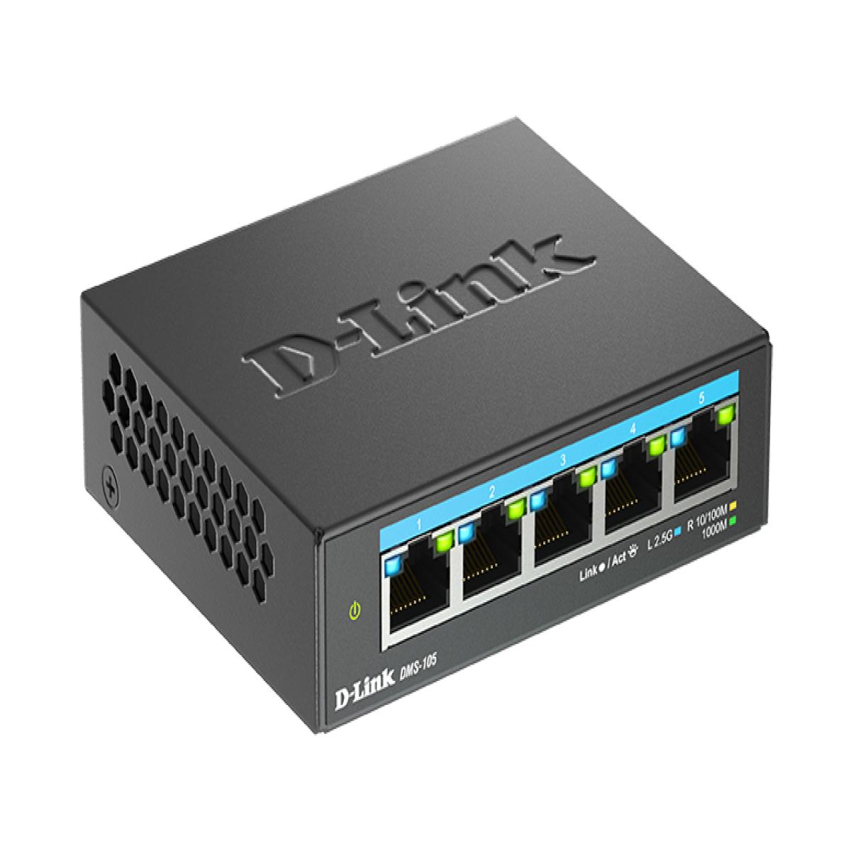 D-Link 5-Port Multi-Gigabit Unmanaged Switch 2.5G Ethernet (100/1000/2500) Desktop Black