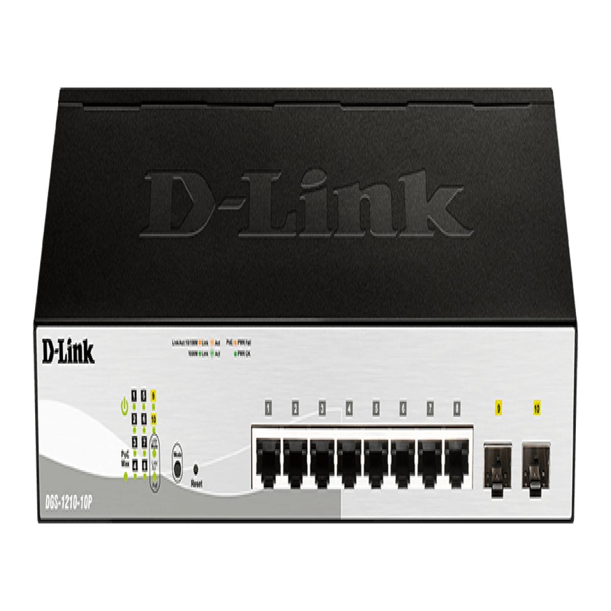 D-Link DGS-1210-10P - 10-Port Gigabit Smart Managed Switch including 2x SFP ports, nuclias compatible