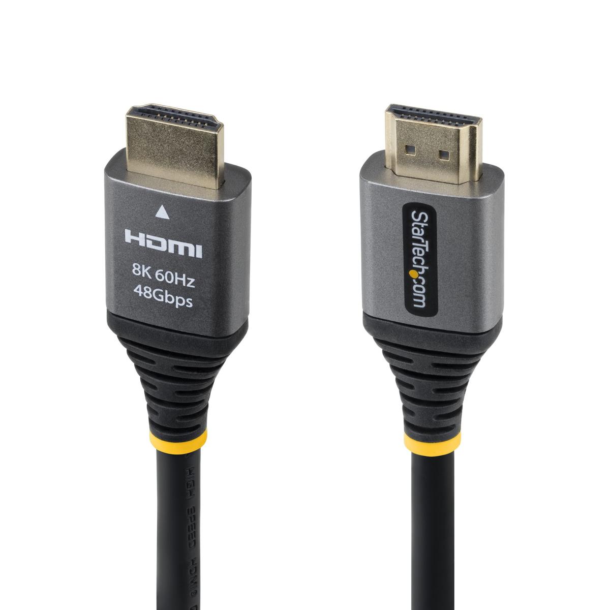 StarTech.com 1ft (30cm) Certified Ultra High Speed HDMI Cable, 8K 60Hz/4K 120Hz, HDMI 2.1 Cable with HDR10+ / eARC, 48Gbps, 8K HDMI Cord for Monitor/TV/Display, Flexible TPE Jacket