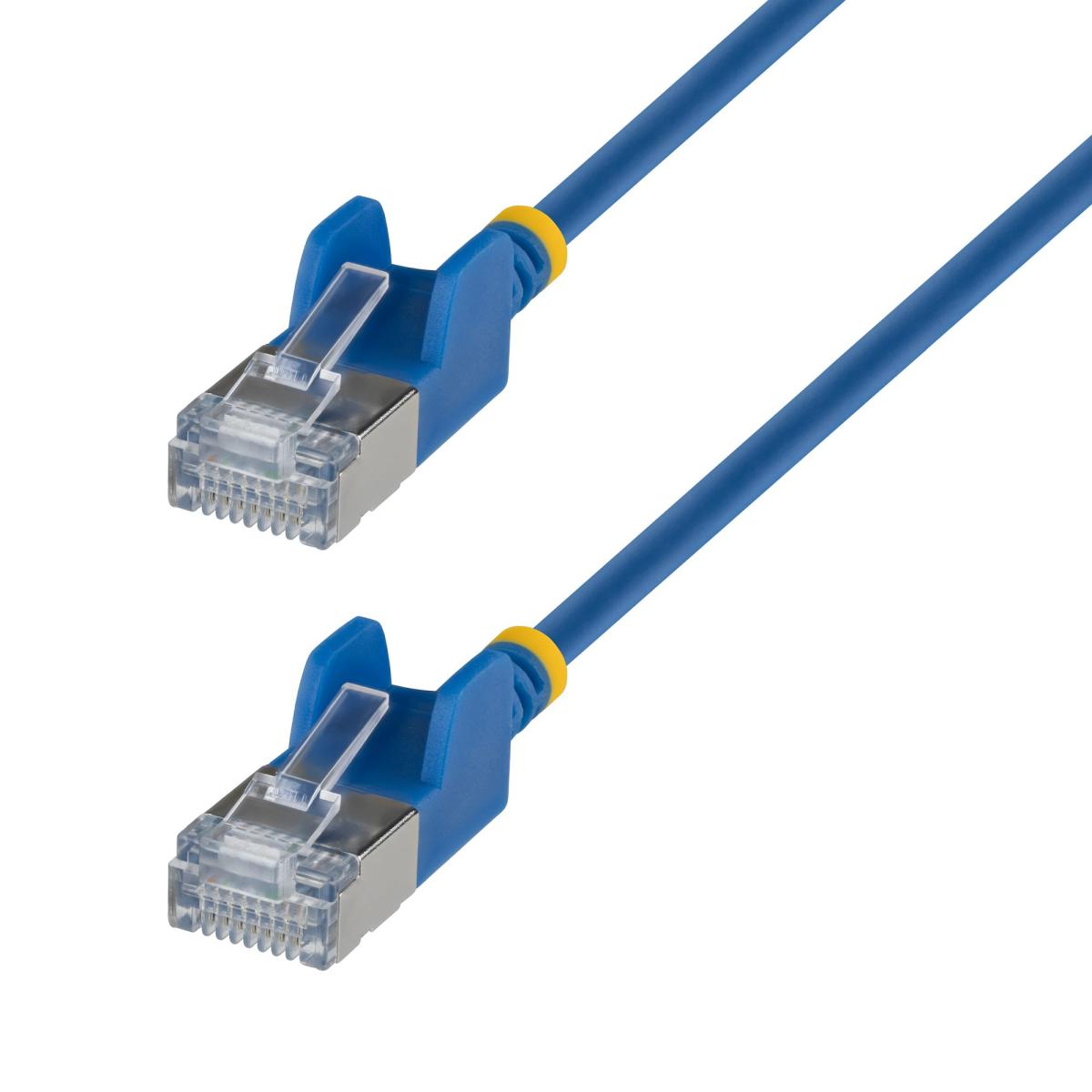 StarTech.com 15cm Blue Ultra Slim Cat6A Ethernet Cable, Snagless, FTP, Pure Bare Copper Wire, 34AWG Slim RJ45 Network Patch Cord, Individually Tested