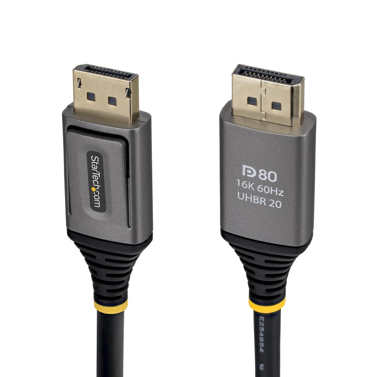 StarTech.com 50cm DisplayPort 2.1 Cable, VESA Certified DP80 DisplayPort Cable, Uncompressed 10K/8K 60Hz, 16K 60Hz/8K 240Hz w/DSC 1.2a, DP 2.1 Monitor Cord