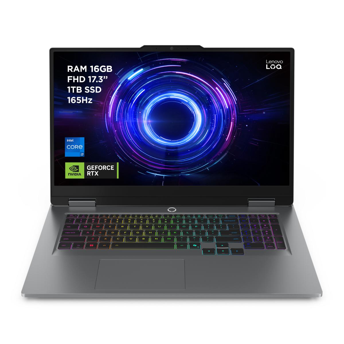 Lenovo LOQ 17IRX10 Intel® Core™ i7 i7-13650HX Laptop 43.9 cm (17.3") Full HD 16 GB DDR5-SDRAM 1 TB SSD NVIDIA GeForce RTX 5060 Wi-Fi 6 (802.11ax) Windows 11 Home English Grey