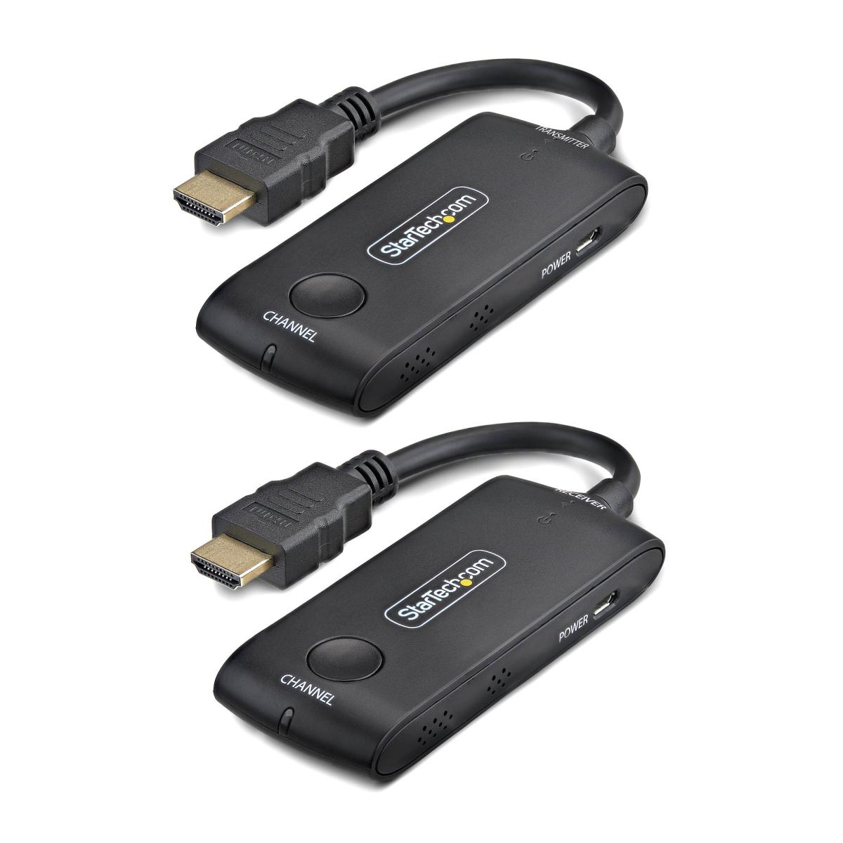 StarTech.com Wireless HDMI Extender for Meeting Rooms and Huddle Spaces, 4K 60Hz, 65ft Range, USB Powered, Plug-and-Play Transmitter and Receiver Kit