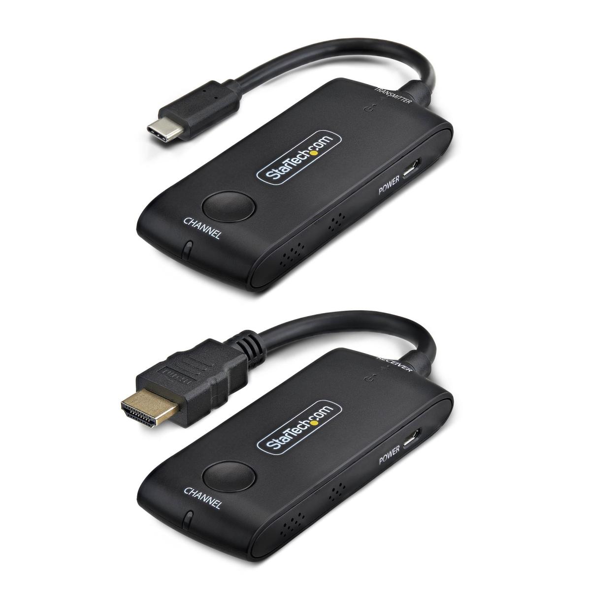 StarTech.com Wireless USB-C to HDMI Extender for Meeting Rooms and Huddle Spaces, 4K 60Hz, 65ft Range, USB Powered, Plug-and-Play Transmitter and Receiver Kit