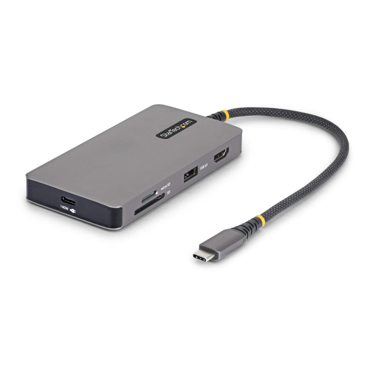 StarTech.com USB-C Multiport Adapter with 4K 60Hz HDMI, 140W Power Delivery, USB 10Gbps Hub, GbE, SD and MicroSD Slots, Plug-and-Play Mini Dock for Dell, HP, Lenovo Laptops