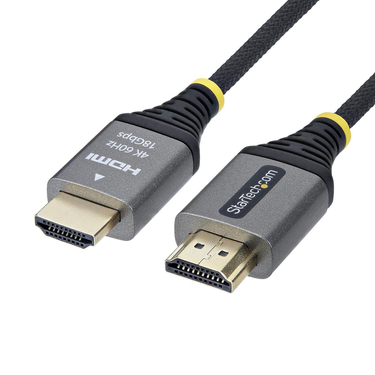 StarTech.com 2m (6ft) Premium Certified High Speed HDMI Cable, Ultra Flexible HDMI Cable, 4K 60Hz/1440p 144Hz w/HDR10/ARC, 18Gbps, High Flex Braided HDMI Cord