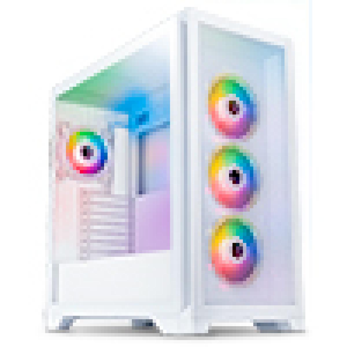 CiT Pro Creator XR Mid-Tower ATX PC White Gaming Case With Mesh and Tempered Glass 2 x USB3.0 1 x USB Type-C With 7 x Fans Included