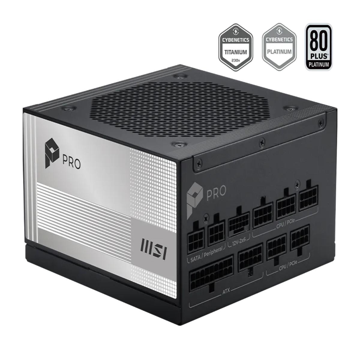 MSI PRO A850PL PCIE5 power supply unit 850 W 20+4 pin ATX ATX Black