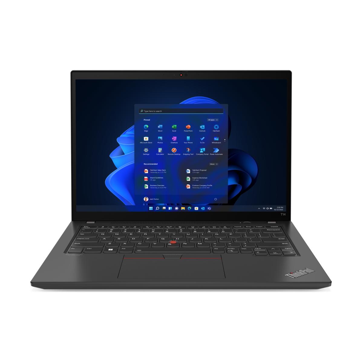Lenovo ThinkPad T14 Gen 3 (Intel) Intel® Core™ i5 i5-1235U Laptop 35.6 cm (14") WUXGA 8 GB DDR4-SDRAM 256 GB SSD Wi-Fi 6E (802.11ax) Windows 11 Pro Black UK English
