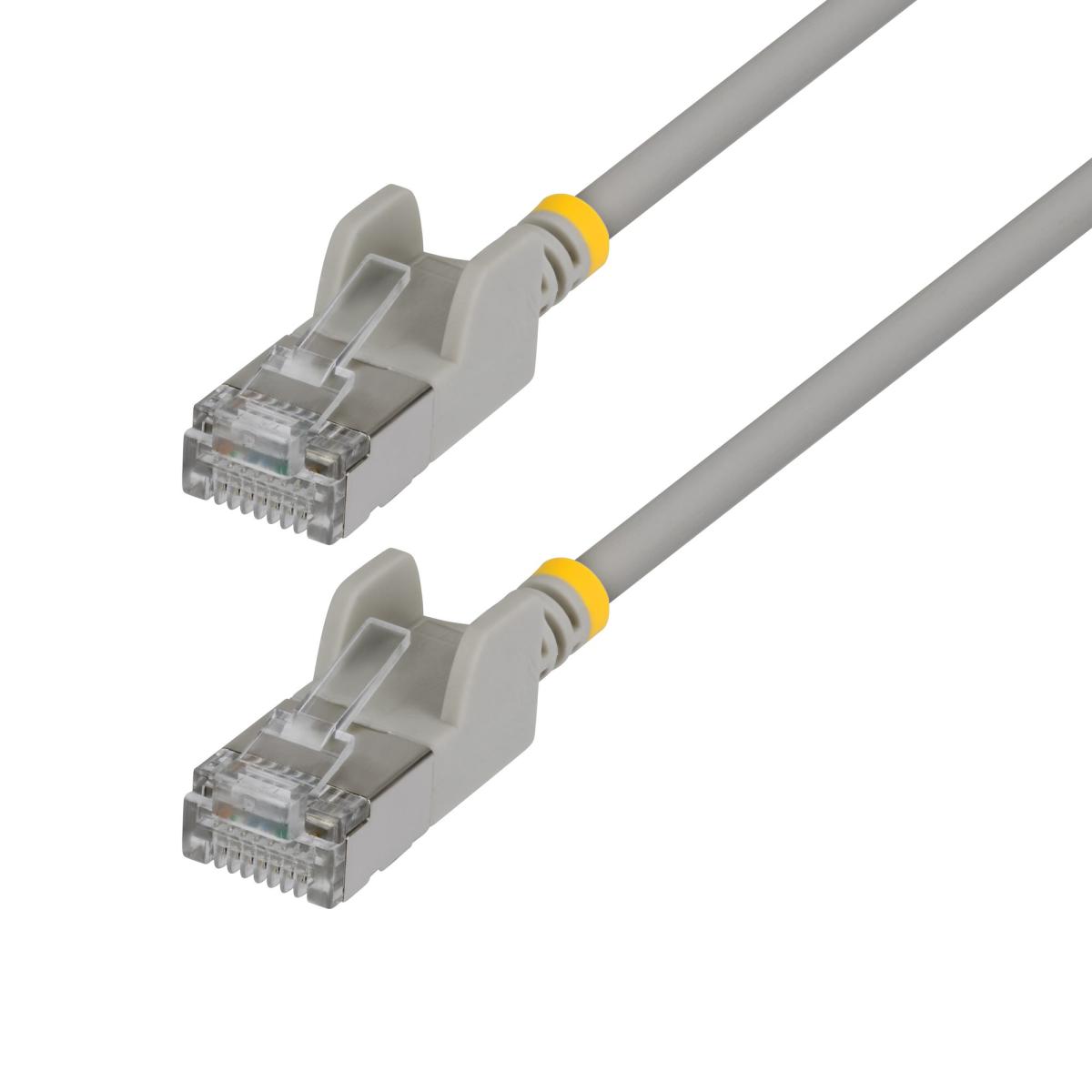 StarTech.com 30cm Gray Ultra Slim Cat6A Ethernet Cable, Snagless, FTP, Pure Bare Copper Wire, 34AWG Slim RJ45 Network Patch Cord, Individually Tested
