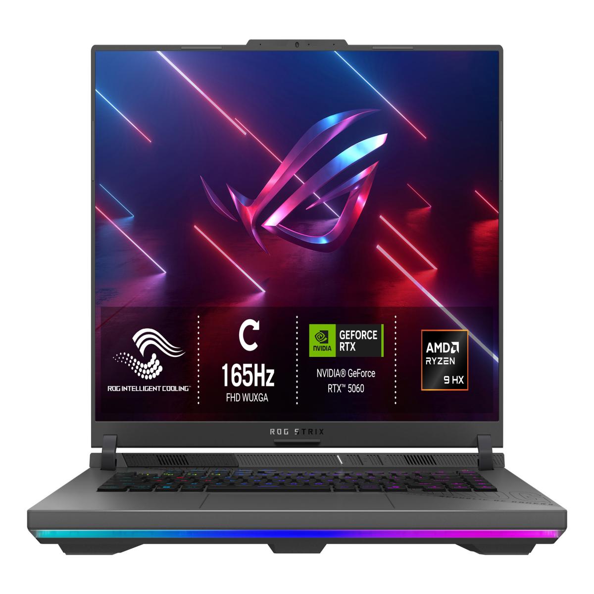 ASUS ROG Strix G16 G614PM-RV065W AMD Ryzen™ 9 8940HX Laptop 40.6 cm (16") WUXGA 16 GB DDR5-SDRAM 1 TB SSD NVIDIA GeForce RTX 5060 Wi-Fi 6E (802.11ax) Windows 11 Home Black, Grey