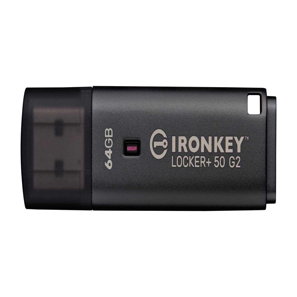 Kingston Technology IronKey 64GB Locker Plus 50 G2, FIPS 197, AES-256
