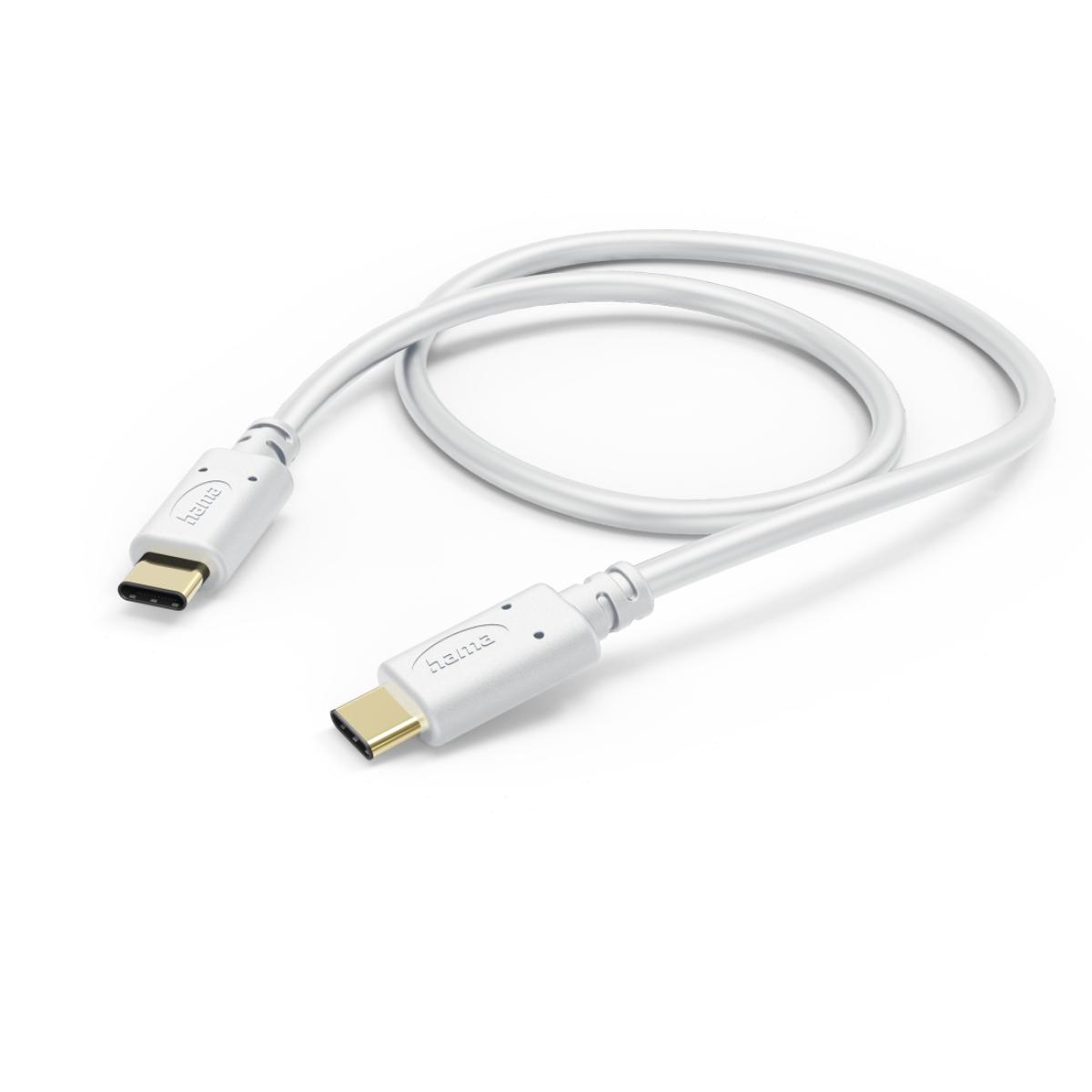 Hama Charging Cable, USB-C - USB-C, 1.5 m, white
