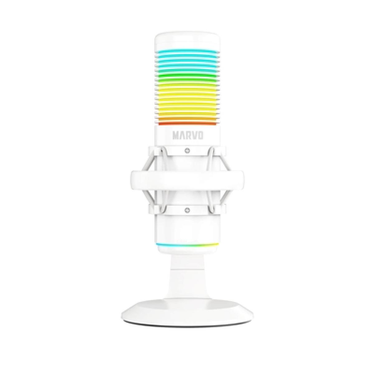 Marvo Scorpion MIC-07 Blast 60 USB RGB Noise Cancelling Wired Gaming Microphone (White)