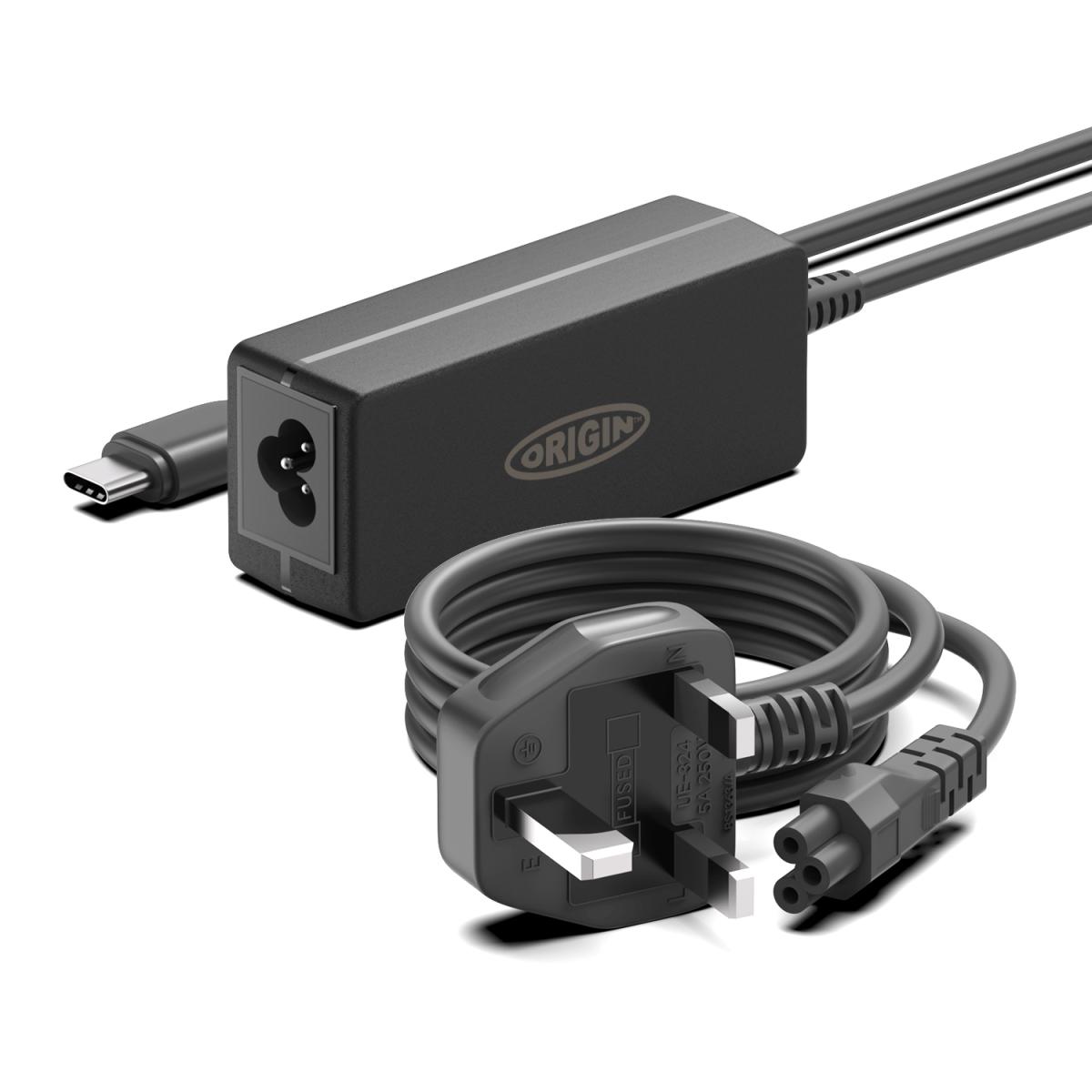 Origin Storage Origin 65W USB-C Adapter with UK Cable