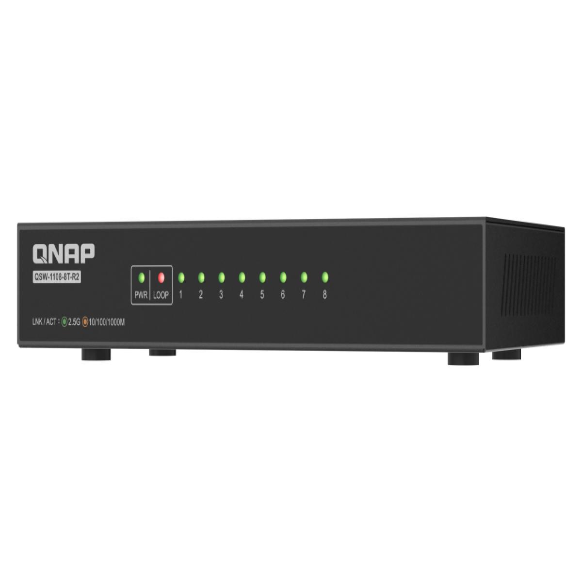 QNAP QSW-1108-8T-R2 network switch Unmanaged 2.5G Ethernet (100/1000/2500) Desktop Black