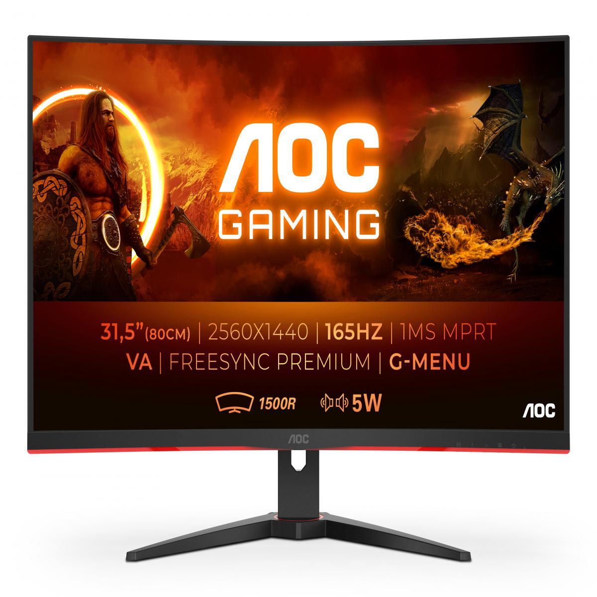 AOC G2 CQ32G2SE/BK computer monitor 80 cm (31.5") 2560 x 1440 pixels 2K Ultra HD LED Black, Red